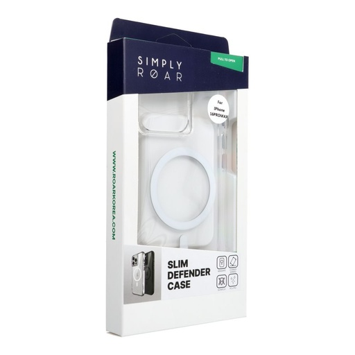 Apple iPhone 16 Pro Max ROAR Slim Defender MagSafe husă spate (Transparent)