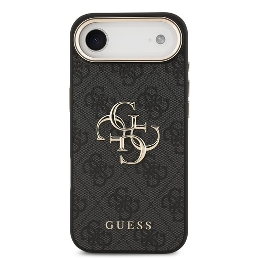 Guess PU Leather 4G Metal Logo Auriu Frame husă iPhone Air (Negru)