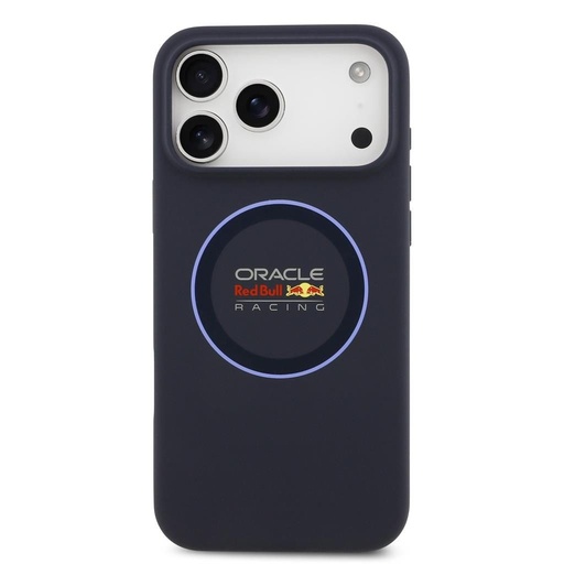 Roșu Bull Silicone Albastru Ring MagSafe husă iPhone 17 Pro Max (Albastru închis)