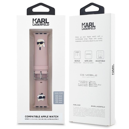Karl Lagerfeld Karl and Choupette Head NFT Strap for Apple Watch 42/44/45/46/49 (Roz)