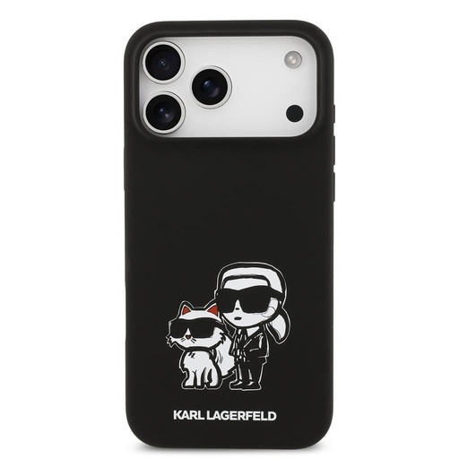 Karl Lagerfeld Liquid Silicone K&CH Sketch MagSafe husă iPhone 17 Pro Max (Negru)