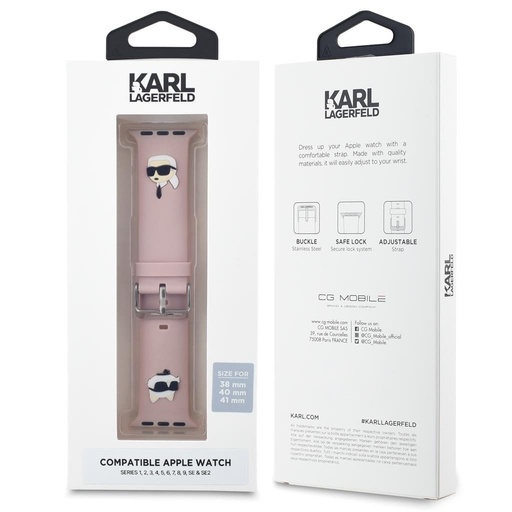 Karl Lagerfeld Karl and Choupette Head NFT Strap for Apple Watch 38/40/41 (Roz)