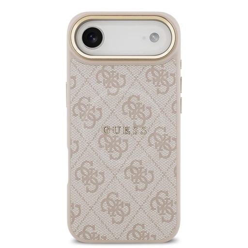 Guess PU Leather 4G Auriu Frame MagSafe husă iPhone Air (Roz)