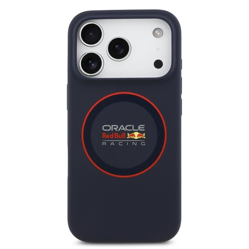 Roșu Bull Silicone Roșu Ring MagSafe husă iPhone 17 Pro (Albastru închis)