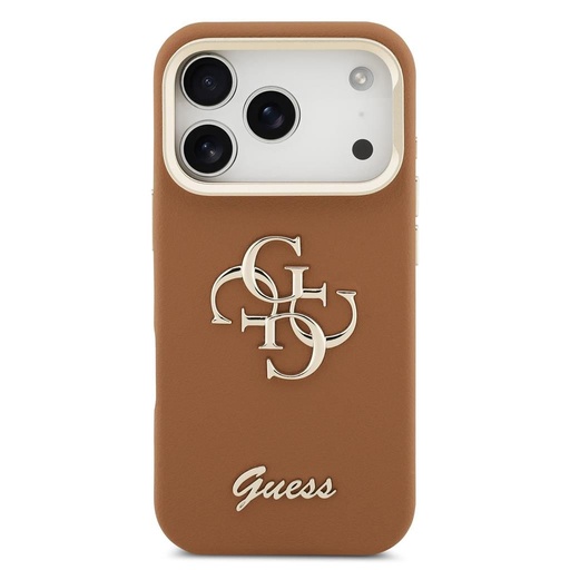 Guess PU Grained 4G Logo Stand Camera Frame iPhone 17 Pro (Maro)
