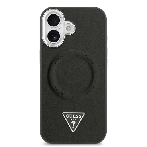 Guess PU Leather Triangle Logo MagSafe iPhone 17 (Negru)