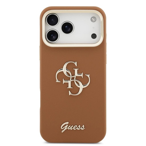 Guess PU Grained 4G Logo Stand Camera Frame iPhone 17 Pro Max (Maro)