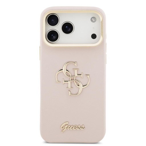 Guess PU Grained 4G Logo Stand Camera Frame iPhone 17 Pro Max (Roz)