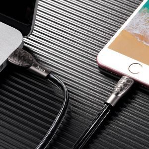 Hoco U52 1.2M zinc aliaj PVC lightning cablu, negru