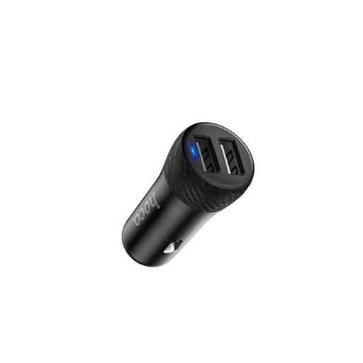 Hoco Z21 auto încărcător (2xUSB port), LED indicator de stare, 5V 2,4A, negru
