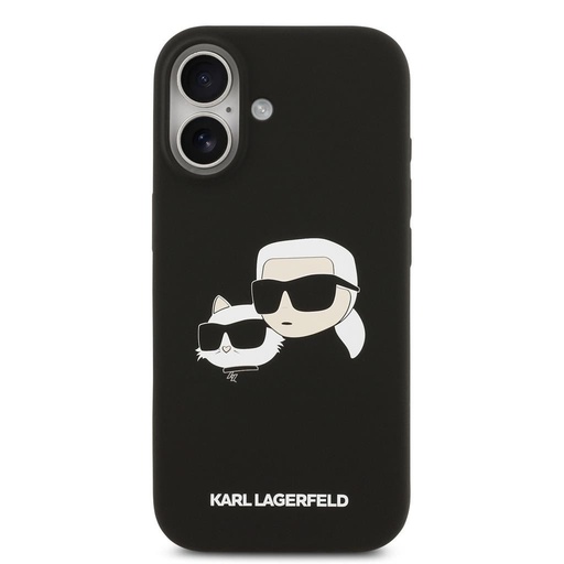 Karl Lagerfeld Liquid Silicone Double Heads MagSafe husă iPhone 17 (Negru) - KLHMP17SSKCHPPLK