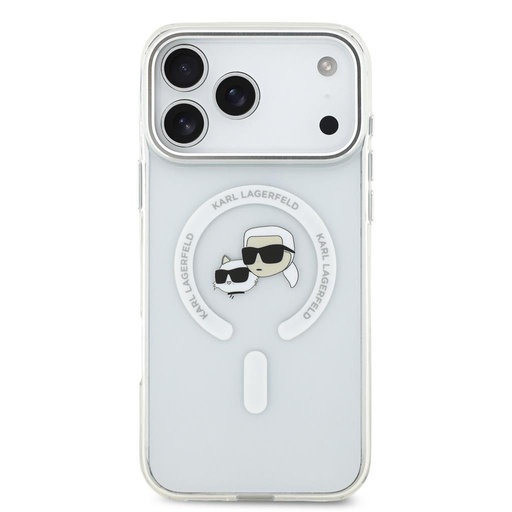 Karl Lagerfeld IML K&CH Heads Metal Frame MagSafe husă iPhone 17 Pro Max (Transparent) - KLHMP17XHLSKCH