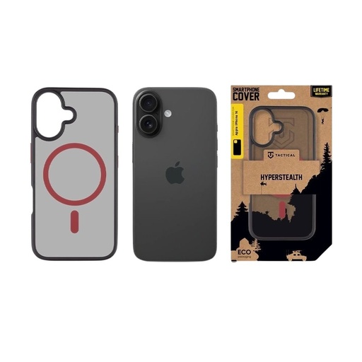 Apple iPhone 16 Tactical MagForce Hyperstealth 2.0 husă spate (Negru - Roșu)