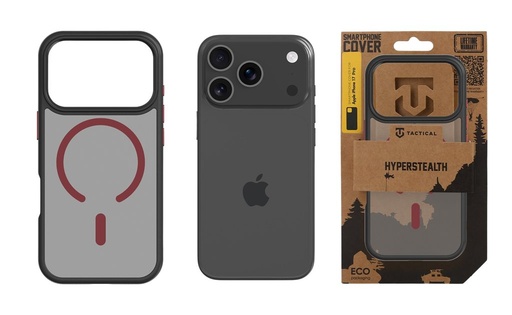 Apple iPhone 17 Pro Tactical MagForce Hyperstealth 2.0 husă spate (Negru - Roșu)