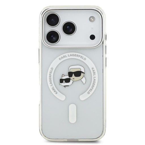 Karl Lagerfeld IML K&CH Heads Metal Frame MagSafe husă iPhone 17 Pro (Transparent) - KLHMP17LHLSKCH