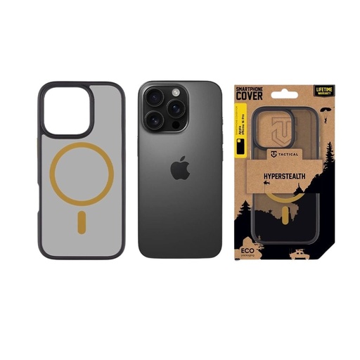 Apple iPhone 16 Pro Tactical MagForce Hyperstealth 2.0 husă spate (Negru - Galben)