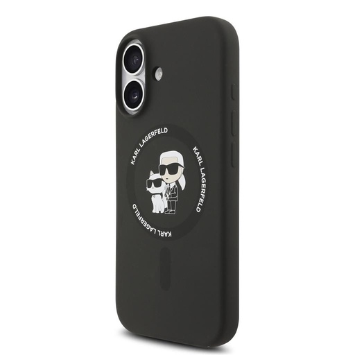 Karl Lagerfeld Liquid Silicone Karl and Choupette MagSafe husă iPhone 17 (Negru) - KLHMP17SSCMKCRHK