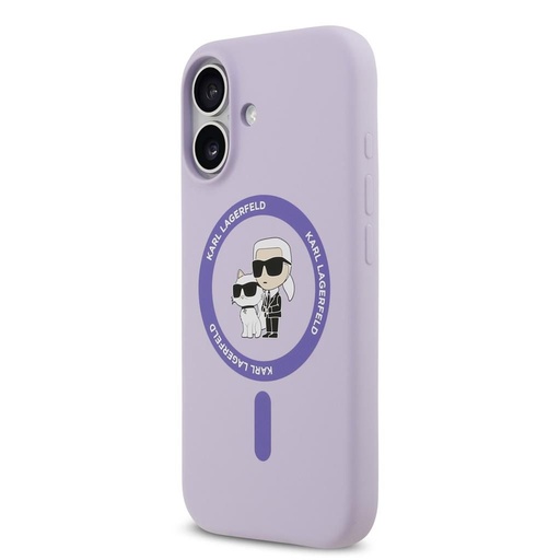 Karl Lagerfeld Liquid Silicone Karl and Choupette MagSafe husă iPhone 17 (Mov) - KLHMP17SSCMKCRHU