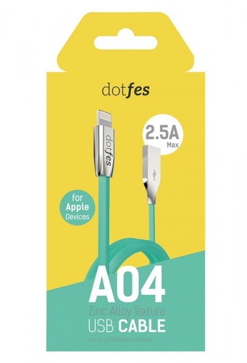 Dotfes A04 textil zinc aliaj lightning cablu, verde