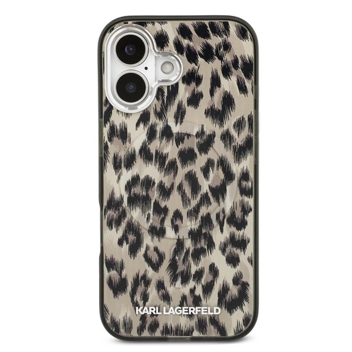Karl Lagerfeld IML Leopard MagSafe husă iPhone 17 (Maro) - KLHMP17SHDLEOICW