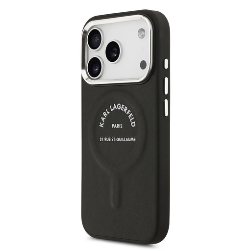 Karl Lagerfeld PU RSG Logo MagSafe husă iPhone 17 Pro Max (Negru) - KLHMP17XPSKRSGEK