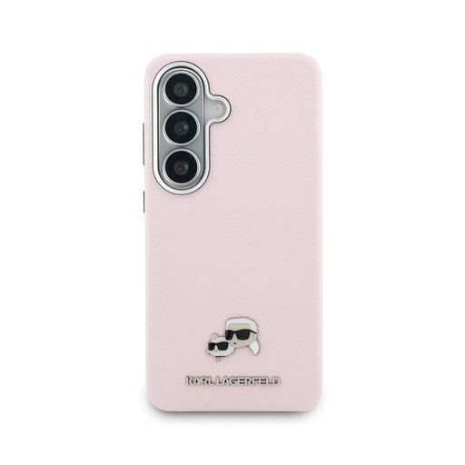 Karl Lagerfeld Grained PU Leather K&CH Heads Magnetic husă Samsung Galaxy S26 (Roz) - KLHMS26S6PFKCLP