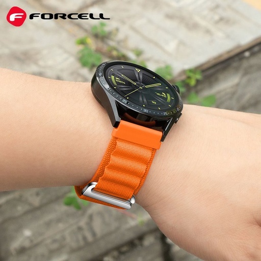 Forcell F-Design FS05 poliester din fibre curea Samsung Galaxy Watch 22 mm (Portocaliu)