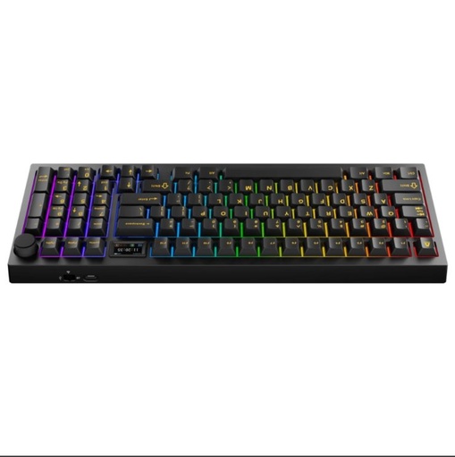 AVAX GM03 PRO 98% Gasket RGB Tri-mode mecanic tastatură (Negru) - Gateron yellow comutator, maghiar layout