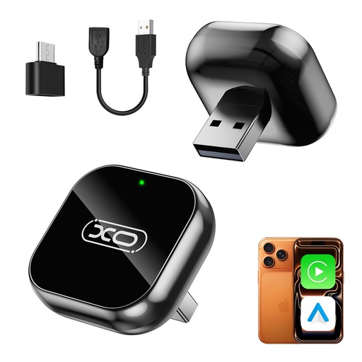 XO CZ026 mini CarPlay oglindire ecran mașină adapter (Negru)