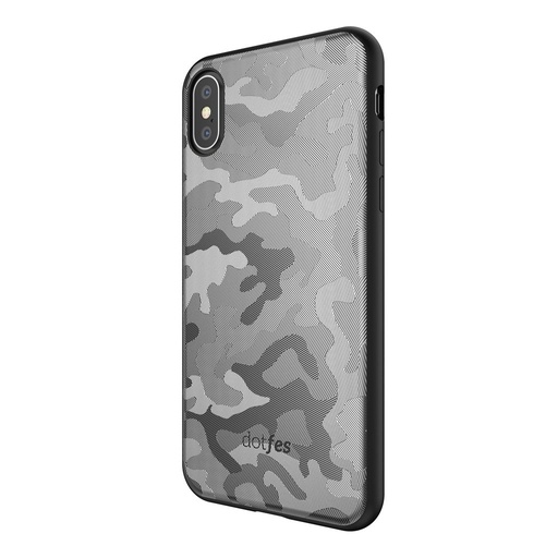 Apple iPhone X/ XS Dotfes camouflage style premium husă spate, (Gri)