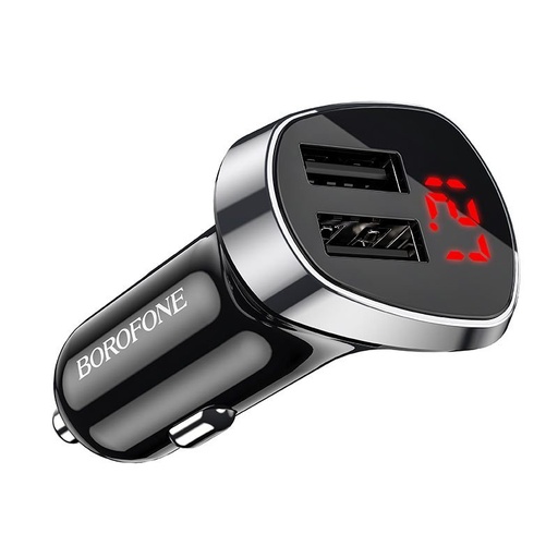 Borofone BZ15 auto încărcător (2xUSB port), LED indicator de stare, 5V 2,4A, negru