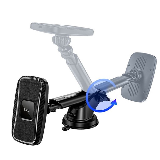 Hoco CA75 fără fir auto încărcător (pentru grilă ventilație), 10W, PU piele, magnetic, negru