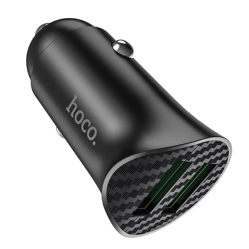 Hoco Z39 auto încărcător rapid (2 USB port), QC 3.0, 18W, negru