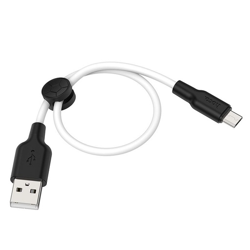 Hoco X21 Plus microUSB cablu, 3A, 0.25M, negru - alb