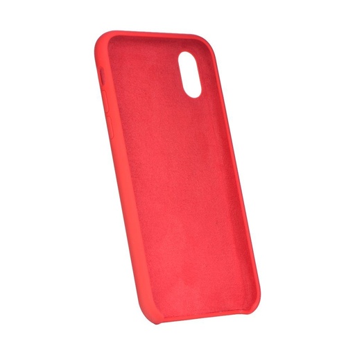 Apple iPhone XS Max silicone husă spate logo cu decupaj (Roșu)