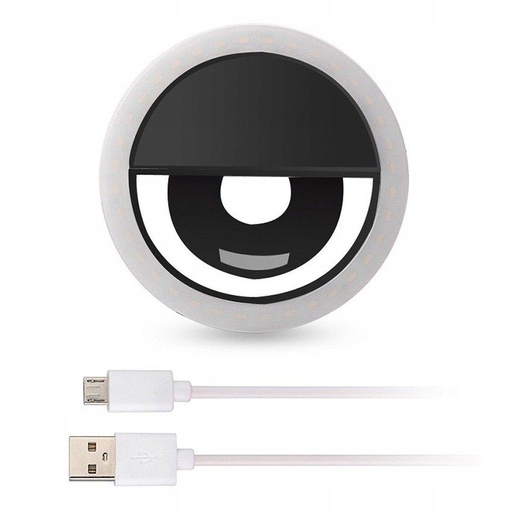 selfie LED lumină, negru
