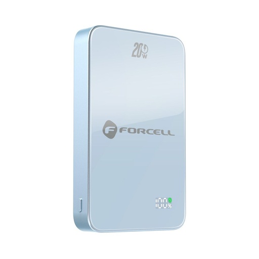 Forcell F-Energy SuperSlim F10K8 MagSafe 15W külső akkumulátor / powerbank (Kék) - 10000 mAh