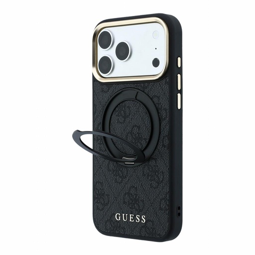 Apple iPhone 18 Pro Max Guess 4G Ring Stand MagSafe husă de protecție (Negru) (GUHMP18X6PS4RSCLK)