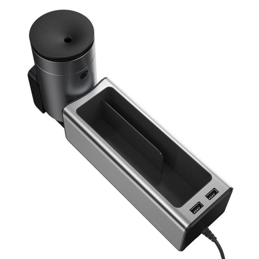 Baseus CRCWH-A0S , auto cotieră depozitare cu suport pahar 2xUSB cu conector argintiu, 2A, argintiu