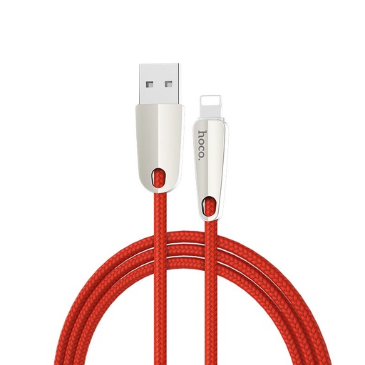 Hoco U35 1.2M inteligent lightning cablu (îmbrăcat în textil), roșu