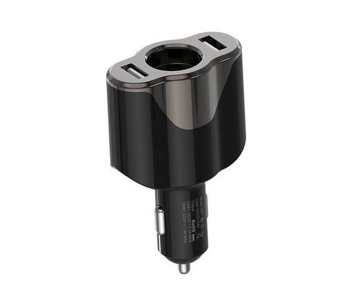 Borofone BZ7 auto încărcător (2xUSB port), brichetă auto mufă, 5V 2,1A, negru
