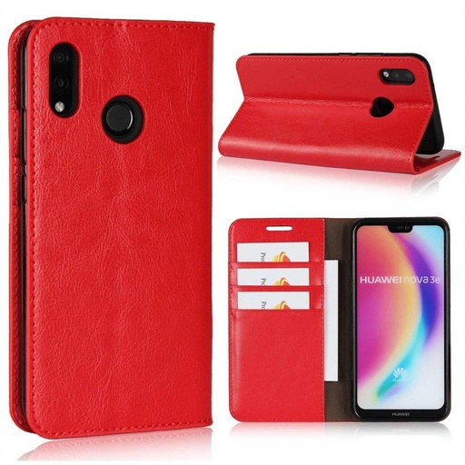 Huawei P20 Lite original piele husă tip carte (Roșu)