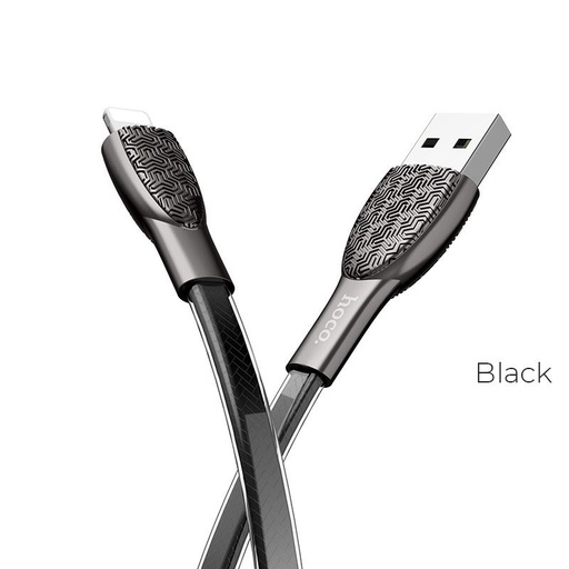 Hoco U52 1.2M zinc aliaj PVC lightning cablu, negru