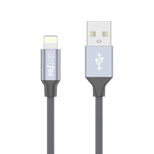 Dotfes A01F MFI licențiat lightning cablu, gri