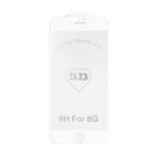 Apple iPhone 6/7/8 curbat sticlă securizată, transparent (alb ramă)
