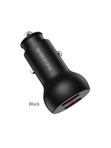 Borofone BZ9A auto încărcător (2xUSB port), LED indicator de stare, 5V 3,1A, negru