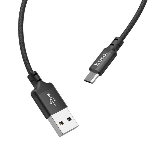 Hoco X14 microUSB cablu, textil, max. 2.0A, 1m, Negru