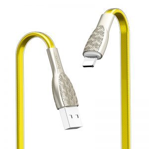 Hoco U52 1.2M zinc aliaj PVC lightning cablu, auriu