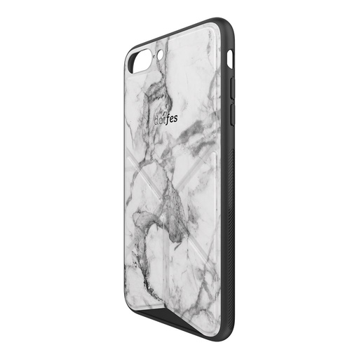 Apple iPhone 7/ 8/ SE 2020/ SE 2022 Dotfes origami piele premium husă spate (Alb-marmură cu model)