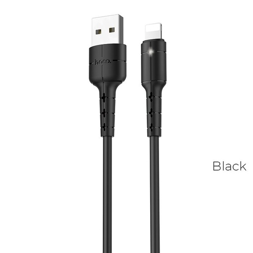 Hoco X30 lightning cablu, LED indicator de stare, 2A, 1,2m, negru